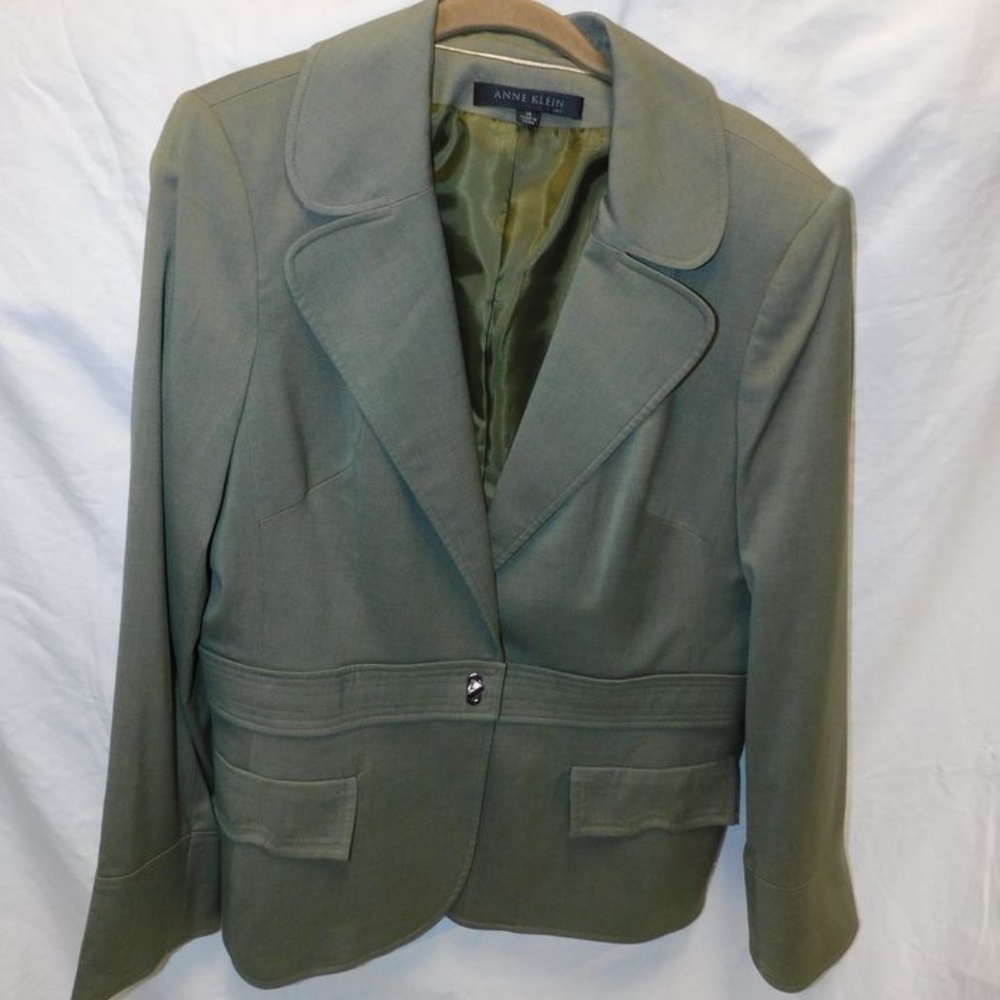 Anne Klein Lined Green Blazer Jacket (Brand New) (Size 14 Women's)